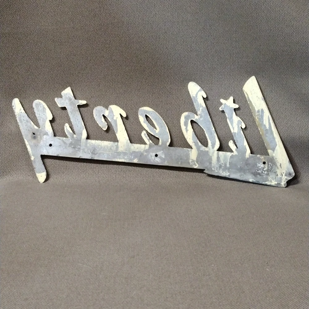 Liberty patina metal sign